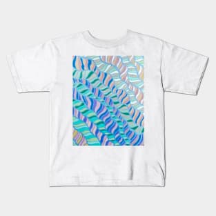 Waves of Teal, Blue & Sand Kids T-Shirt